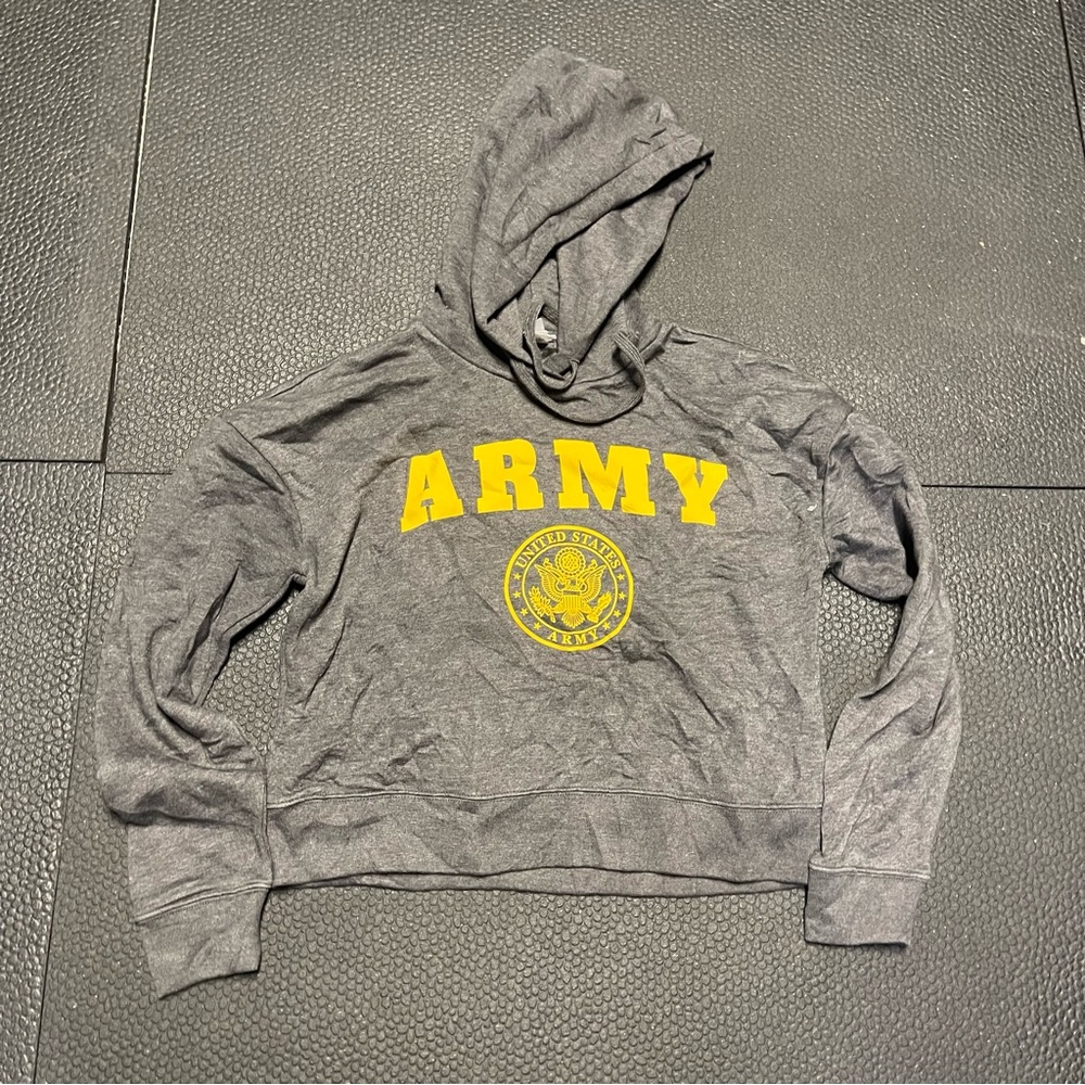 District Gray Hoodie with Yellow ARMY Print